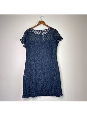 Karl Lagerfeld Navy Blue Lace Dress Size 14
